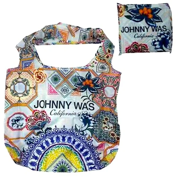 NWOT JOHNNY WAS Floral Mosaic Reusable Nylon Tote - Picture 3 of 3